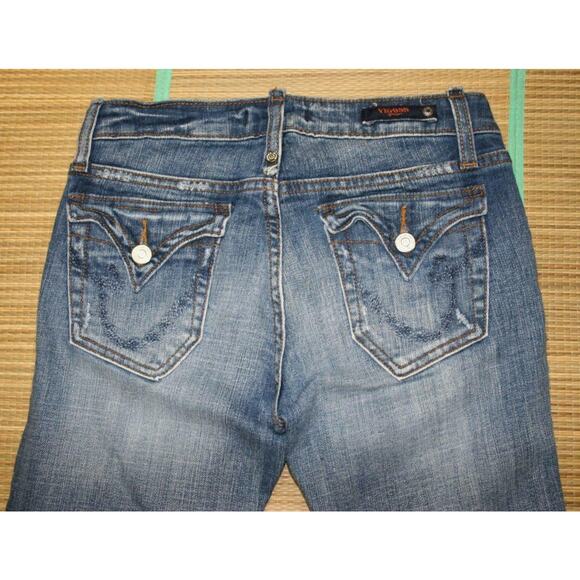 VIGOSS Flap Pocket Distressed crop Jean Capri 3 28 - Picture 2 of 6